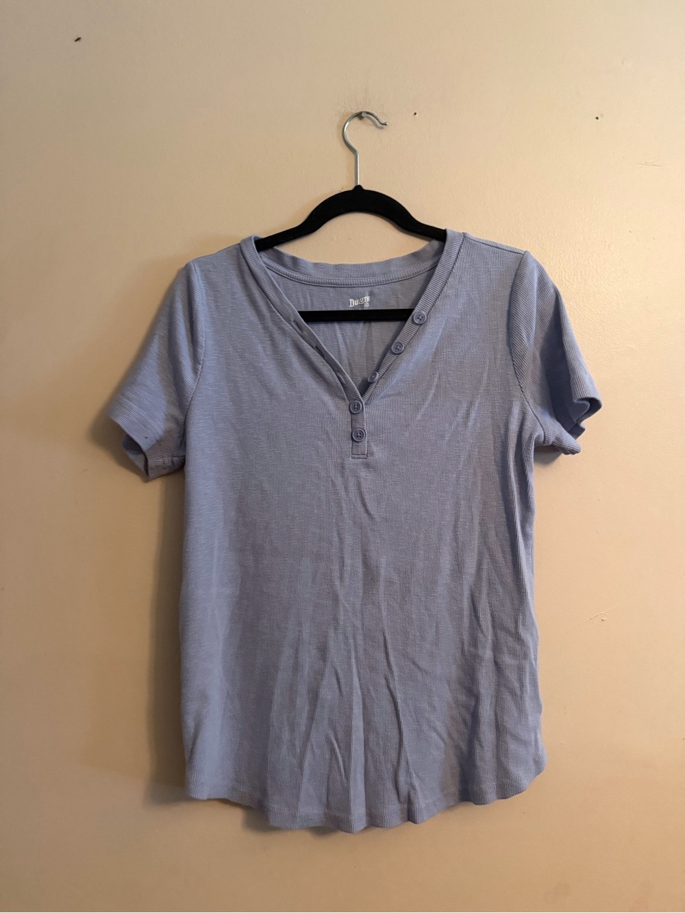 Duluth Trading Co Light Blue Short Sleeve Henley